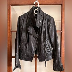 Aritzia Mackage Kenya Black Lamb Leather  Moto Jacket Small